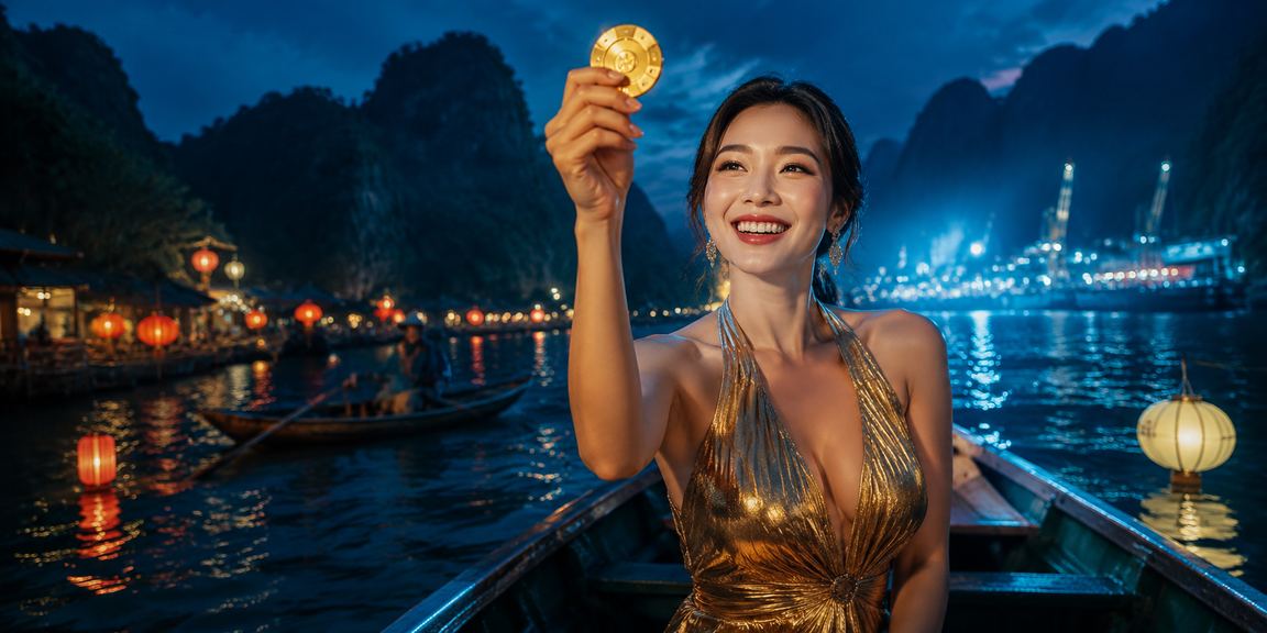 Lễ hội giải trí casino sôi động tại Ninh Bình với đèn màu và người tham gia đông đảo